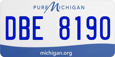 MI license plate DBE8190