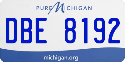 MI license plate DBE8192