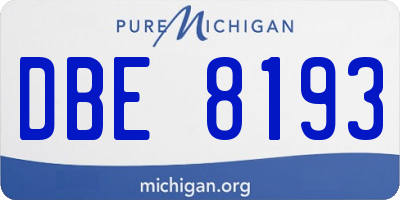 MI license plate DBE8193