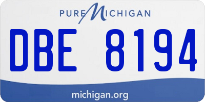 MI license plate DBE8194