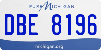 MI license plate DBE8196