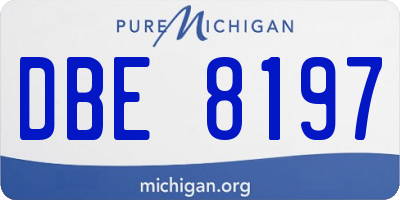 MI license plate DBE8197