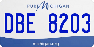 MI license plate DBE8203