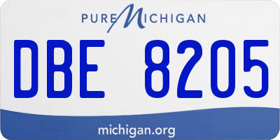 MI license plate DBE8205