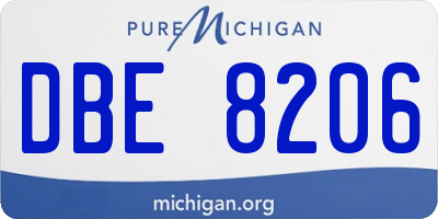 MI license plate DBE8206