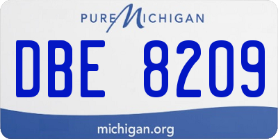 MI license plate DBE8209