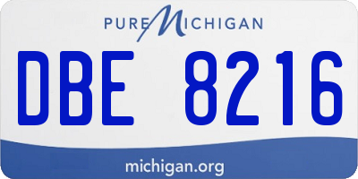 MI license plate DBE8216