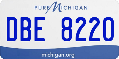 MI license plate DBE8220