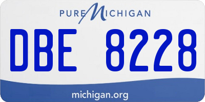 MI license plate DBE8228
