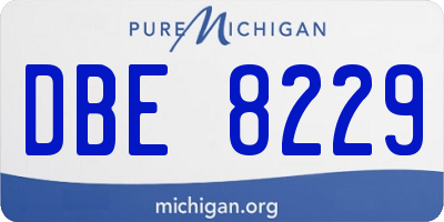MI license plate DBE8229