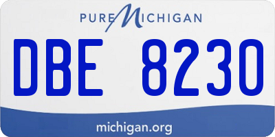 MI license plate DBE8230