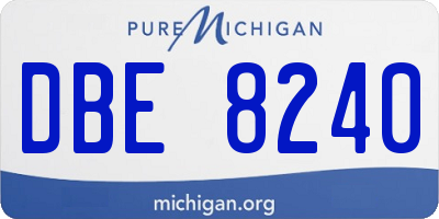 MI license plate DBE8240