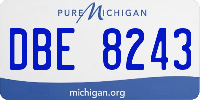 MI license plate DBE8243