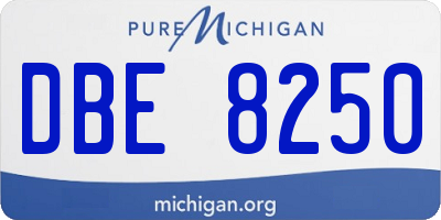 MI license plate DBE8250