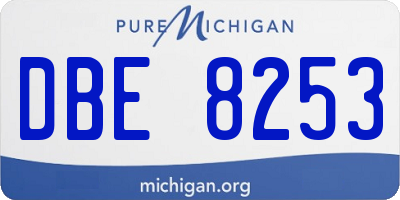 MI license plate DBE8253