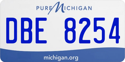 MI license plate DBE8254