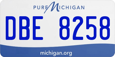 MI license plate DBE8258