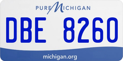 MI license plate DBE8260