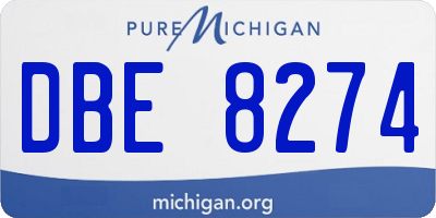 MI license plate DBE8274