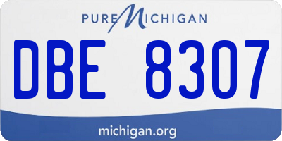 MI license plate DBE8307