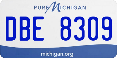 MI license plate DBE8309