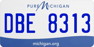 MI license plate DBE8313
