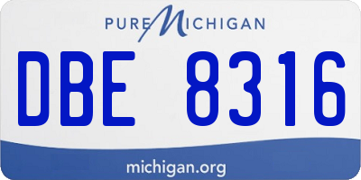 MI license plate DBE8316