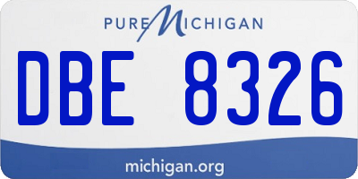 MI license plate DBE8326