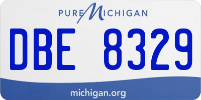 MI license plate DBE8329