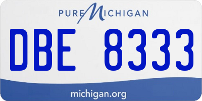MI license plate DBE8333