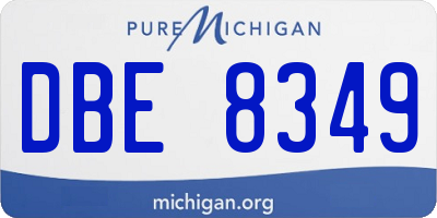 MI license plate DBE8349