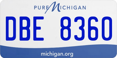 MI license plate DBE8360