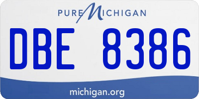 MI license plate DBE8386