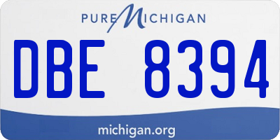 MI license plate DBE8394