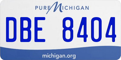 MI license plate DBE8404