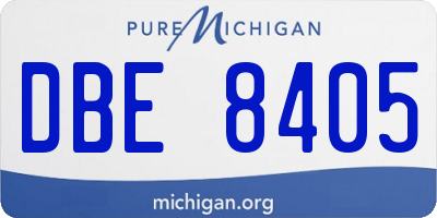 MI license plate DBE8405