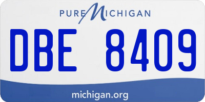 MI license plate DBE8409