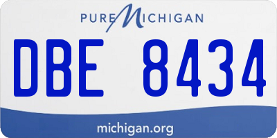 MI license plate DBE8434