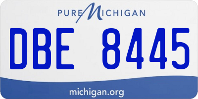 MI license plate DBE8445