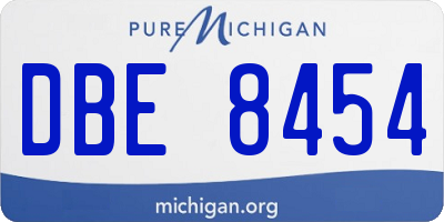 MI license plate DBE8454