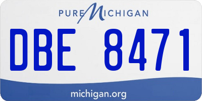 MI license plate DBE8471