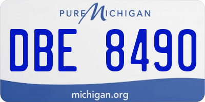 MI license plate DBE8490
