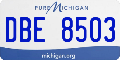 MI license plate DBE8503