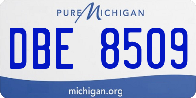 MI license plate DBE8509