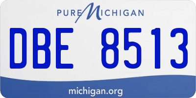 MI license plate DBE8513