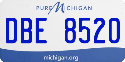 MI license plate DBE8520