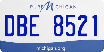 MI license plate DBE8521
