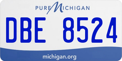MI license plate DBE8524