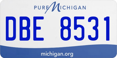 MI license plate DBE8531