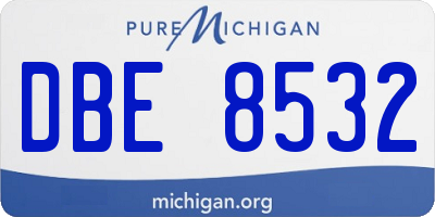 MI license plate DBE8532